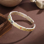 Buddha Stones Copper Enamel Butterfly Freedom Cuff Bracelet