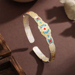 Buddha Stones Copper Enamel Butterfly Freedom Cuff Bracelet