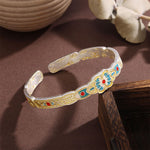 Buddha Stones Copper Enamel Butterfly Freedom Cuff Bracelet