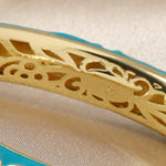 Buddha Stones Copper Lotus Cloisonné Enamel Enlightenment Bangle Bracelet