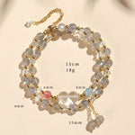 Buddha Stones Natural Strawberry Quartz Double Wrap Crystal Healing Bracelet