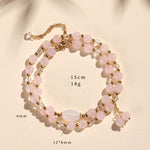 Buddha Stones Natural Strawberry Quartz Double Wrap Crystal Healing Bracelet