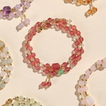 Buddha Stones Natural Strawberry Quartz Double Wrap Crystal Healing Bracelet