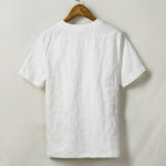 Buddha Stones Summer Tang Style One Frog Button Solid Leaf Texture Men's Short Sleeve Shirts