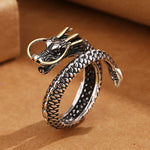 Buddha Stones Copper Dragon Strength Vintage Adjustable Open Ring