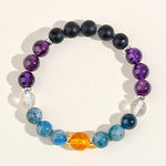 Buddha Stones Natural Crystals Silver Sheen Obsidian Chinese Zodiac Protection Bracelet