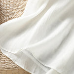 Buddha Stones Summer Casual Ruffled Collar Back Button-up Solid Women's Sleeveless Shirts