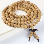 Buddha Stones Peach Wood Wealth Hand Polished Knotted 108 Bead Mala