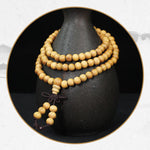 Buddha Stones Peach Wood Wealth Hand Polished Knotted 108 Bead Mala