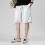 Buddha Stones Summer Drawstring Dragon Frog Button Side Men's Shorts With Pockets