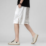 Buddha Stones Summer Drawstring Dragon Frog Button Side Men's Shorts With Pockets