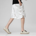 Buddha Stones Summer Drawstring Dragon Frog Button Side Men's Shorts With Pockets