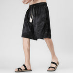 Buddha Stones Summer Drawstring Dragon Frog Button Side Men's Shorts With Pockets