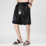 Buddha Stones Summer Drawstring Dragon Frog Button Side Men's Shorts With Pockets