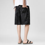 Buddha Stones Summer Drawstring Dragon Frog Button Side Men's Shorts With Pockets