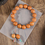 Buddha Stones Phoenix Eye Bodhi Wisdom Hand Carved Ethnic Wrist Mala