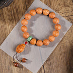 Buddha Stones Phoenix Eye Bodhi Wisdom Hand Carved Ethnic Wrist Mala
