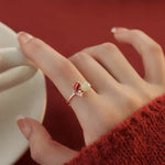 FREE Today: Luck and Success Copper Koi Fish Pearl Inspired Adjustable Ring