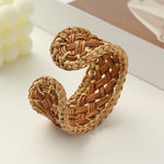 Buddha Stones Handwoven Natural Rattan Boho Resort Adjustable Cuff Bracelet