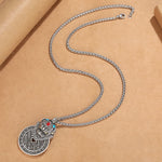 Buddha Stones Copper PiXiu Chinese Coin Wealth Enamel Vintage Necklace