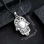 FREE Today: Strength and Protection Natural Black Obsidian Hamsa Palm Inlay Crystal Necklace