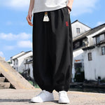 Buddha Stones Summer Drawstring Solid Ankle Length Men's Harem Pants With Pockets