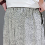 Buddha Stones Summer Bohemian Drawstring Solid Plant Pattern Men's Harem Pants With Pockets