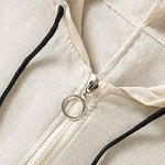 Buddha Stones Summer Casual Drawstring Solid Zipper Design Women's Sleeveless Hooded Shirts With Pockets