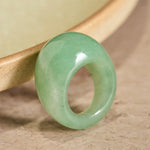 Buddha Stones Natural Green Aventurine Wide Balance Ring