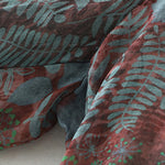 Buddha Stones Summer Bohemian Drawstring Leaf Print Women's Straight Leg Pants With Pockets