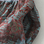 Buddha Stones Summer Bohemian Drawstring Leaf Print Women's Straight Leg Pants With Pockets