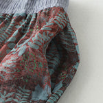 Buddha Stones Summer Bohemian Drawstring Leaf Print Women's Straight Leg Pants With Pockets
