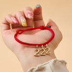 Buddha Stones 777 444 333 222 111 Angel Number Red String Jade Protection Braided Bracelet