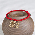 Buddha Stones 777 444 333 222 111 Angel Number Red String Jade Protection Braided Bracelet