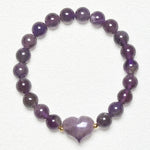 Buddha Stones Natural Amethyst Green Aventurine Tiger Eye Strawberry Quartz Love Heart Spiritual Bracelet