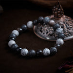 FREE Today: Support and Strength Black Obsidian Lava Rock Picasso Jasper Beads Bracelet