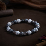 FREE Today: Support and Strength Black Obsidian Lava Rock Picasso Jasper Beads Bracelet