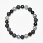 FREE Today: Support and Strength Black Obsidian Lava Rock Picasso Jasper Beads Bracelet
