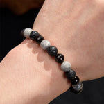 FREE Today: Support and Strength Black Obsidian Lava Rock Picasso Jasper Beads Bracelet