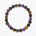 FREE Today: Inner Peace and Healing Natural Amethyst Tiger Eye Black Obsidian Smoky Quartz Bracelet
