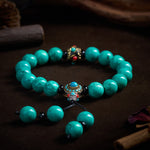 Buddha Stones Tibetan Turquoise Protection Wrist Mala