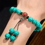 Buddha Stones Tibetan Turquoise Protection Wrist Mala