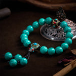 Buddha Stones Tibetan Turquoise Protection Wrist Mala