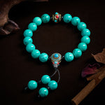 Buddha Stones Tibetan Turquoise Protection Wrist Mala