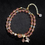 FREE Today: Positive and Healing Natural Strawberry Quartz Amethyst Double Wrap Bracelet