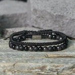 FREE Today: Protection and Courage 2Pcs Natural Tiger Eye Black Obsidian String Bracelet