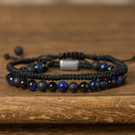 FREE Today: Protection and Courage 2Pcs Natural Tiger Eye Black Obsidian String Bracelet