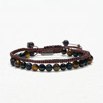 FREE Today: Protection and Courage 2Pcs Natural Tiger Eye Black Obsidian String Bracelet