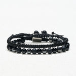 FREE Today: Protection and Courage 2Pcs Natural Tiger Eye Black Obsidian String Bracelet