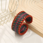 Buddha Stones Natural Rattan Protection Hand-Woven Boho Wide Cuff Bracelet